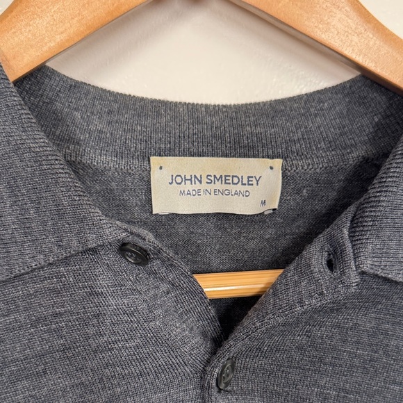 John Smedley Belper Extra Fine Merino Wool Polo Shirt - Picture 2 of 3